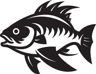 Streamline Sparkle Vector River Fish Logo Cascade Canvas Fish Emblem in Vector