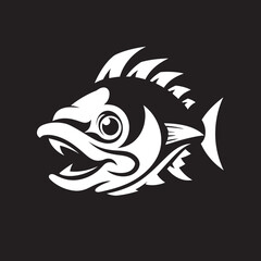 Cascade Canvas Fish Emblem in Vector Freshwater Flourish Vector Logo Design with River Fish