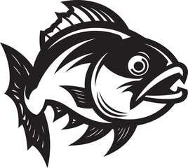 Marine Melodies River Fish Icon in Vector Ripple Reverie Vector River Fish Logo