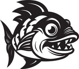 Stream Serenade Vector River Fish Logo Aquatic Aura Fish Emblem in Vector