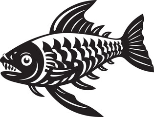 Brook Beauty Vector Logo Design with River Fish Freshwater Flourish River Fish Icon in Vector