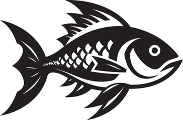 Freshwater Fantasy River Fish Icon in Vector Brook Bliss Vector River Fish Logo