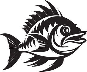 Ripple Radiance Fish Emblem in Vector Current Cadence Vector Logo Design with River Fish