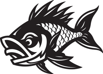 Current Cadence Vector Logo Design with River Fish Marine Melody River Fish Icon in Vector
