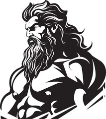 Zeus Physique Vector Logo Design with Olympian Deity Olympian Ascendancy Zeus God Gyming Emblem Vector