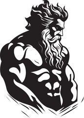 Olympus Vitality Gym Icon with Thunder God Vector Zeus Physique Vector Logo Design with Olympian Deity