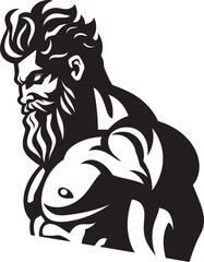 Thunder God Training Gym Icon with Zeus Deity Vector Zeuss Gym Vector Logo Design with Thunder God