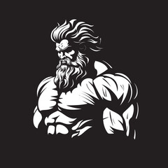 Olympus Vigor Gym Icon with Zeus Vector Thunderbolt Training Vector Logo Design with Zeus God