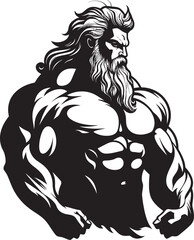 Olympus Powerhouse Gym Icon with Zeus Icon Vector Thunderbolt Fitness Zeus God Gyming Emblem Vector