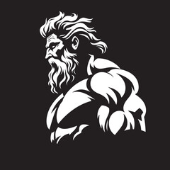 Zeus Forge Gym Icon with Olympian Deity Vector Olympus Vigor Vector Logo Design with Thunder God