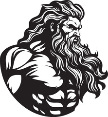 Olympus Vitality Vector Logo Design with Olympian Deity Thunderbolt Fitness Zeus God Gyming Emblem Vector
