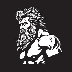 Zeus Sculpt Gym Icon with Zeus Icon Vector Olympus Powerhouse Vector Logo Design with Thunder God