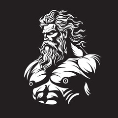 Olympus Powerhouse Vector Logo Design with Thunder God Divine Strength Zeus God Gyming Emblem Vector