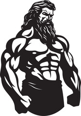 Olympus Vitality Vector Logo Design with Zeus God Thunderbolt Fitness Zeus God Gyming Emblem Vector