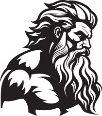 Zeus Sculpt Gym Icon with Thunder God Vector Olympus Powerhouse Vector Logo Design with Olympian Deity