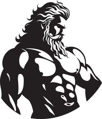 Thunder God Training Gym Icon with Zeus Icon Vector Zeuss Gym Vector Logo Design with Thunder God