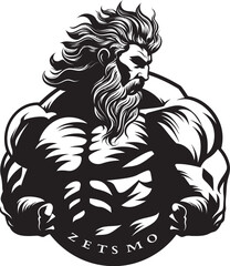 Mount Olympus Athletics Vector Logo Design with Zeus Lightning Lifts Zeus God Gyming Emblem Vector
