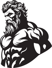 Olympus Fitness Center Zeus God Gyming Emblem Vector Thunderstrike Training Gym Icon with Olympian Deity Vector