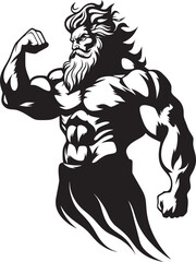 Zeuss Gym Vector Logo Design with Thunder God Olympus Power Zeus God Gyming Emblem Vector