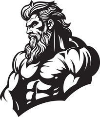 Lightning Lifts Gym Icon with Olympian Deity Vector Thunderous Training Vector Logo Design with Thunder God