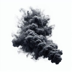 Realistic dark smoke and clouds isolated on a white background 
