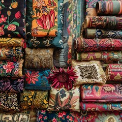 Collection of vintage textiles a rich tapestry of history