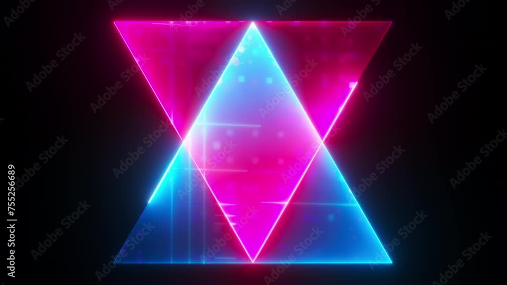 Poster abstract neon triangle. computer generated 3d render