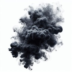 Realistic dark smoke and clouds isolated on a white background 