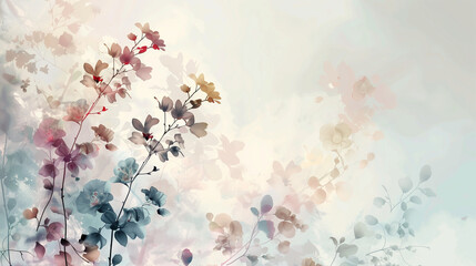 Obraz na płótnie Canvas Delicate Floral Silhouettes