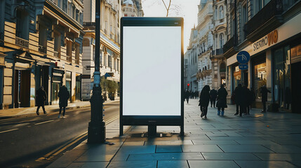 Signage Mockup with city street background.