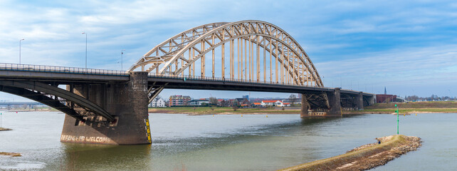 Waal bridge in Nijmegen, Netherlands - 755261254