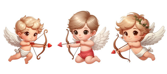 cartoon of cupid doing archery