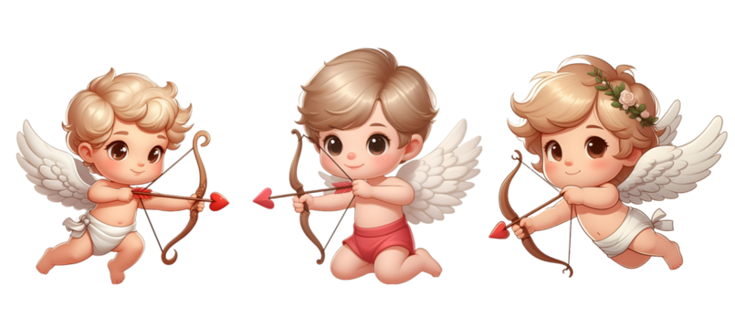 cartoon of cupid doing archery