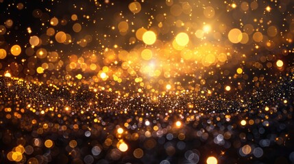 gold bokeh light background christmas glowing bokeh confetti and sparkle texture overlay for your design sparkling gold dust abstract golden luxury decoration background 