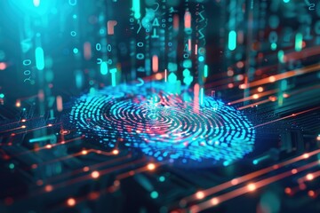 A biometric identification system scanning a fingerprint for secure access