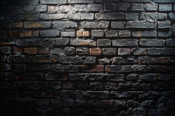 Dark brick wall with overhead lighting