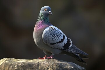 Close up of a pigeon.