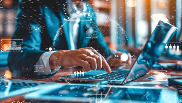 Smart city, digital world and global communication network concept. 6G Business Graph. global business. - Powered by Adobe