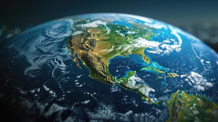 abstract globe focusing on north america illustration ai generated image 