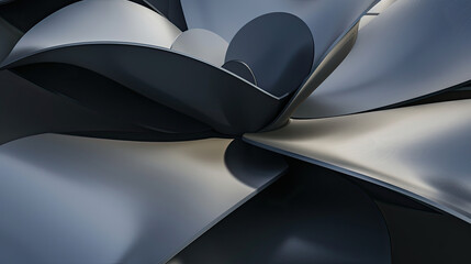 Abstract image featuring sleek curves and folds with a metallic finish creating a modern artistic and fluid visual texture