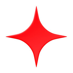 Obraz premium 3D Red star isolated on transparent background.