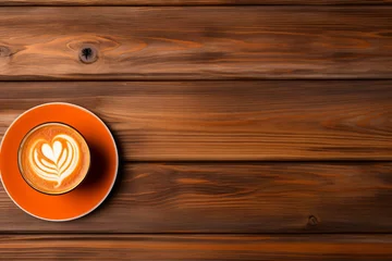 Fotobehang cup of cappuccino © MDQDigital