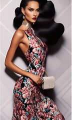 model posing in studio. generative ai