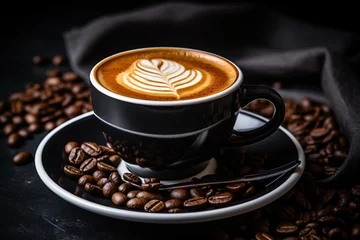 Gordijnen cup of cappuccino © MDQDigital