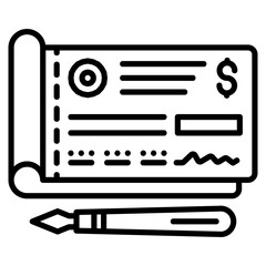 Checkbook Icon Element For Design