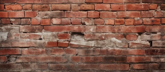 A close-up view of a red brick wall with a small hole in it, showcasing the texture and color of the bricks.