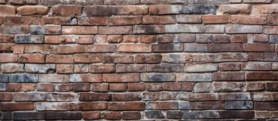 A brick wall is displayed without mortar, showcasing its raw texture and composition. The individual bricks are stacked closely together, forming a structured pattern against a neutral background.