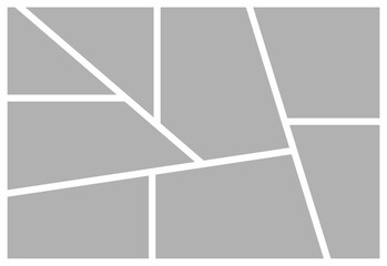 Pictures or photos frame collage. comics page grid layout abstract photo frames and digital photo wall template