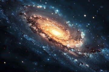 Fototapeta premium Captivating Spiral Galaxy Background with Cosmic Elegance