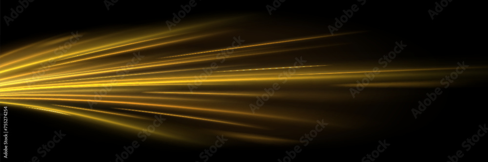 Sticker golden shiny spiral wave sparks. curved yellow speed line twirl. glittering wavy trail. swirling dyn